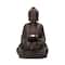 Glitzhome&#xAE; 23.25&#x22; Zen-Style Meditating Buddha Statue Outdoor Fountain with LED Light